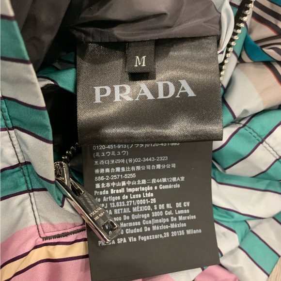 Men’s PRADA Stripe Nylon Reversible Jacket FW18 Size Medium GENUINE - Picture 8 of 13